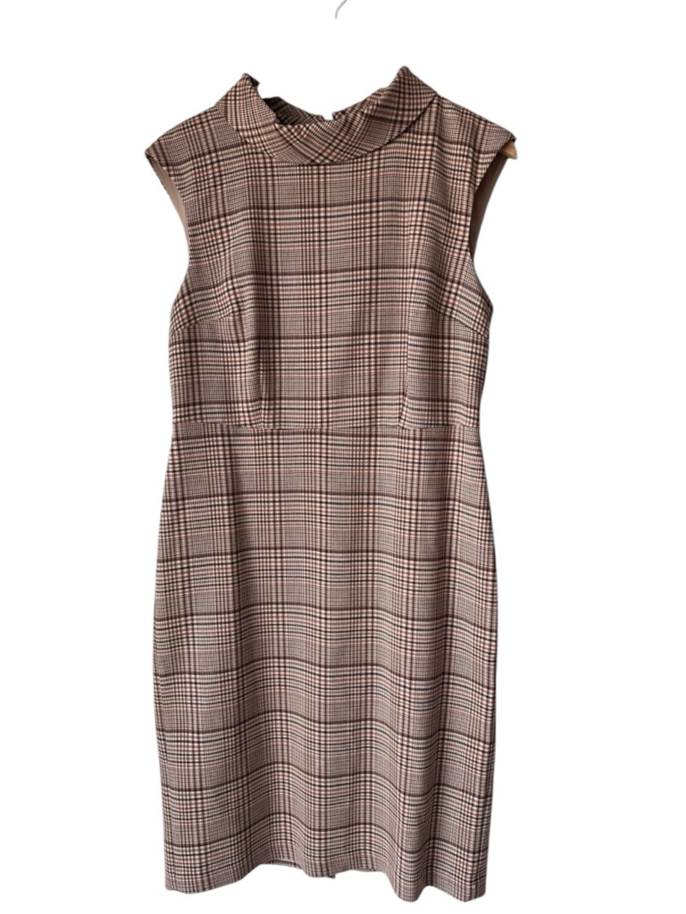 Ann Taylor Sleeveless Plaid Mock Neck Sheath Dress, Size 8  - Picture 12 of 14
